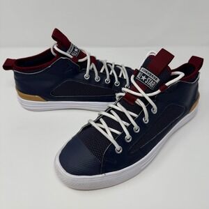 Converse All Star Chuck Taylor‎ Navy Red Mid Top Sneakers Shoes Mens 8 Womens 10